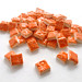 Embossed handmade neon orange ceramic square tiles