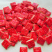 Embossed handmade neon red ceramic square tiles