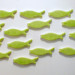 15 handmade neon green fish tiles