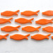 15 handmade neon Orange fish tiles
