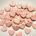 15 handmade embossed tearose pink heart tiles