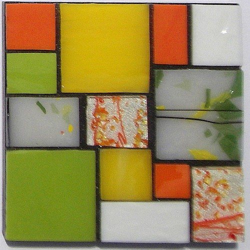 Abstract design number 6 stained glass coasters