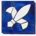 Fleur de Lys design stained glass coasters