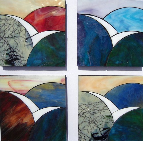 Representation of Peace design stained glass coasters