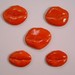 5 handmade ceramic lip shaped ceramic tiles