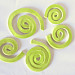 5 handmade Iceberg Blue Swirl tiles