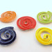 5 handmade Assorted Colors Swirl tiles