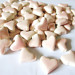 50 handmade glossy pink small ceramic hearts