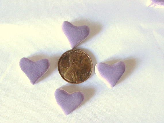 50 handmade purple heart tiles