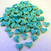50 handmade turquoise heart tiles