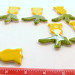 6 small ceramic flower tiles