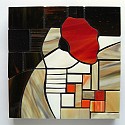 Large stained glass coasters with design number 3 Large stained glass coasters with design number 3