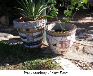 Mary's Mosaic flower pots