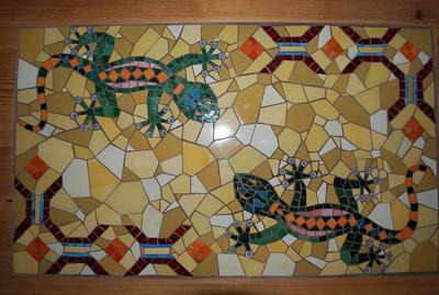 Iguana Mosaic Table