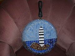 Mosaic Lighthouse Frying Pan