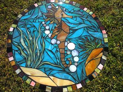 Petey the mosaic seahorse