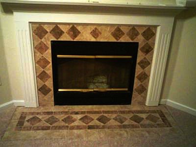 Tile fireplace