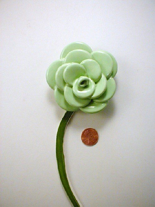 1 Mint Green Rose With Stem