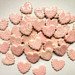 15 handmade embossed tearose pink heart tiles
