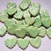 15 handmade embossed sea foa green heart tiles