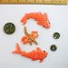 2 handmade koi fish, flowers and coins