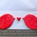 2 handmade love bird tiles