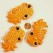3 handmade ceramic Koi fish shaped ceramic tiles