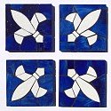 Fleur de Lys design stained glass coasters