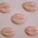 5 handmade lip shaped ceramic tiles