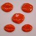 5 handmade ceramic lip shaped ceramic tiles