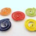 5 handmade Assorted Colors Swirl tiles