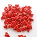 50 handmade neon red heart tiles