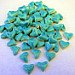 50 handmade turquoise heart tiles