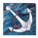 Anchor design stained glass coasters