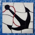 Anchor design stained glass coasters
