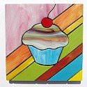 Cupcake design stained glass coasters