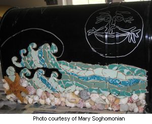Mary's Mosaic Mailbox in working