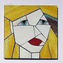 Blondie from the Girls series stained glass coasters