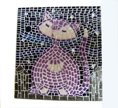 Purple Mosaic Kitty