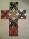 Glass tile mosaic cross